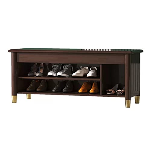WOTZOV Schuhwechselhocker Massivholz-Schuhwechselhocker Tür-/Veranda-Klappbezug Kann Sitzen Und Schuhe Tragen Hocker Schuhschrank Sitzhocker Integrierter Eingangshocker,A Small von WOTZOV