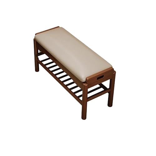 WOTZOV Schuhwechselhocker Schuhwechselhocker Haushaltseingang Schuhschrankbank Massivholz Schuhwechselhocker Eingangsschuhregal Langer Hocker Eingangshocker von WOTZOV