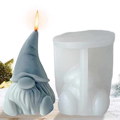 Gnom-Silikonform, 3D-Weihnachtsform aus Silikon mit niedlicher Form, langlebige Gnom-Kerzenform, resistente flexible Kerzenform, Gnom für Wachs und handgefertigte Kerzen von WOUND