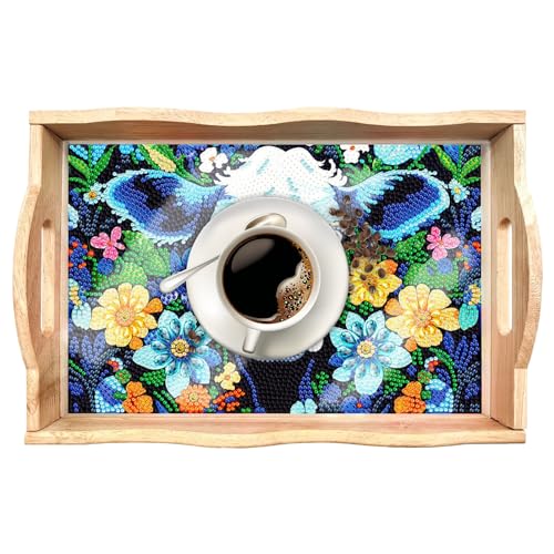 Kunst-Tabletts aus Holz für 5D-Malerei, 5D-Maltabletts mit Griff, Serviertabletts für künstlerische Malerei aus Holz, Diamant-Kunsttablett zum Selbermachen, Teller von WOUND
