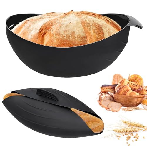 WOUYTPE 2 Stück Brotbackform Silikon, Silikonformen Backen, Brotbackform Rund zum Backen von Brot, Kuchen und Anderen Desserts oder zum Dämpfen Von Eiern oder Anderen Lebensmitteln (Faltdesign) von WOUYTPE