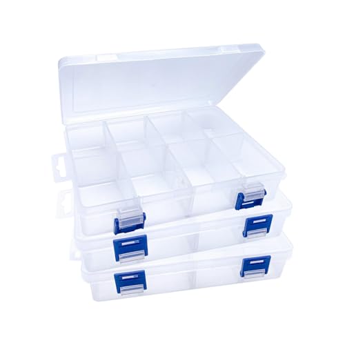 WOUYTPE 3 Stück Transparent Aufbewahrungsbox mit 8 Fächern, Plastik Box mit Fächern, Sortierkasten Kleinteile, Geeignet für Perlen, Ohrringe, Haarnadeln, Schrauben, Gitter Kann Abgenommen Werden WOUYTPE 3 Stück Transparent Aufbewahrungsbox mit 8 Fächern, Plastik Box mit Fächern, Sortierkasten Kleinteile, Geeignet für Perlen, Ohrringe, Haarnadeln, Schrauben, Gitter Kann Abgenommen Werden von WOUYTPE