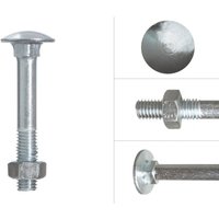 Schlossschrauben DIN 603 inklusive Mutter verzinkt M12 x 80 mm - Schlossschrauben DIN 603 inklusive Mutter verzinkt M12 x 80 mm - von WOVAR