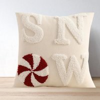 Weihnachts-Kissenbezug Mit Snow Motiv - Festliche Deko & Perfektes Geschenk Für Deko-Liebhaber von WOVENGRACEStudio