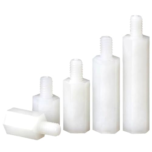 M2 M2.5 M3 M4 Stecker-Buchse Weiß Nylon Hex Säule Standoff Unterstützung Spacer Säule (200,M3 x 14mm+6) von WOVSTNOV