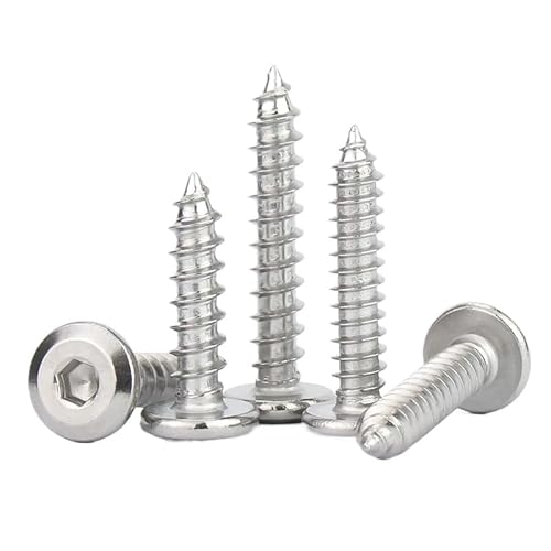 SS304 Edelstahl-Möbelverbinder Sechskant-Flachkopf selbstschneidende Schrauben M2-M6 (500,M2.3 x 4mm) von WOVSTNOV