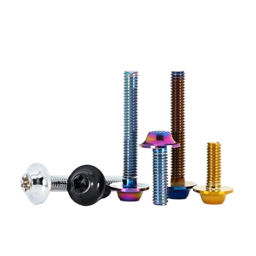 SS304 Edelstahl Torx Soket Flying Saucer Kopf Schrauben M5 M6 Motorrad Refit (Blue,M6 x 16mm,50pcs) von WOVSTNOV