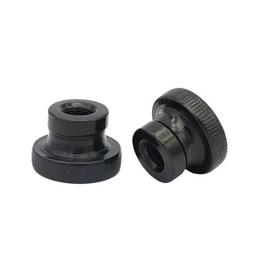 Schwarzer Stahl DIN466 Rändelmuttern mit Kragen M3 M4 M5 M6 M8 M10 (50,M3) von WOVSTNOV