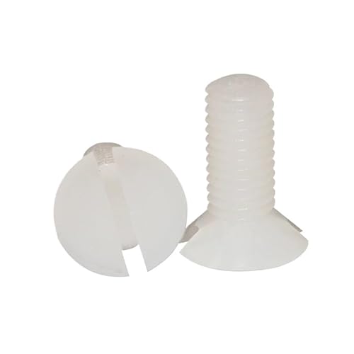 Weiße Nylon-Kunststoff-Haselnuss-Flachkopfschrauben M2 M3 M4 M5 M6 M8 M10 (M4 x 0.7 x 20mm) von WOVSTNOV