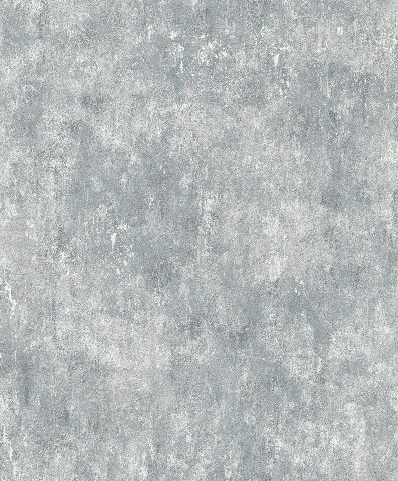 WOW Vliestapete Beton Uni, Steinoptik, (1 St), Silber/Grau - 10m x 52cm von WOW