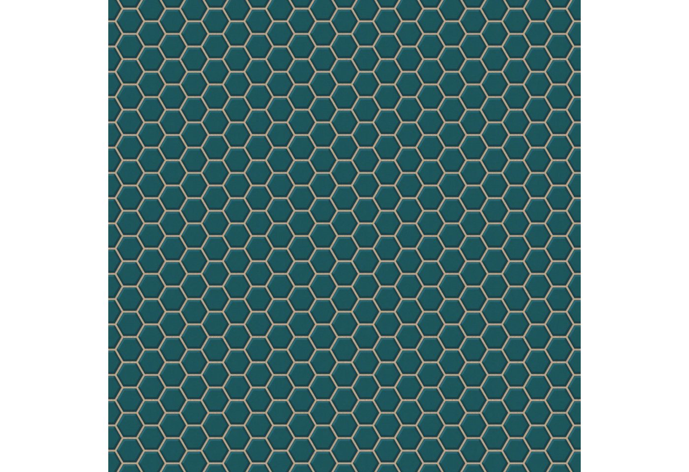 WOW Vliestapete Hexagon Chic, geometrisch, (1 St), Grün - 1005x52 cm von WOW