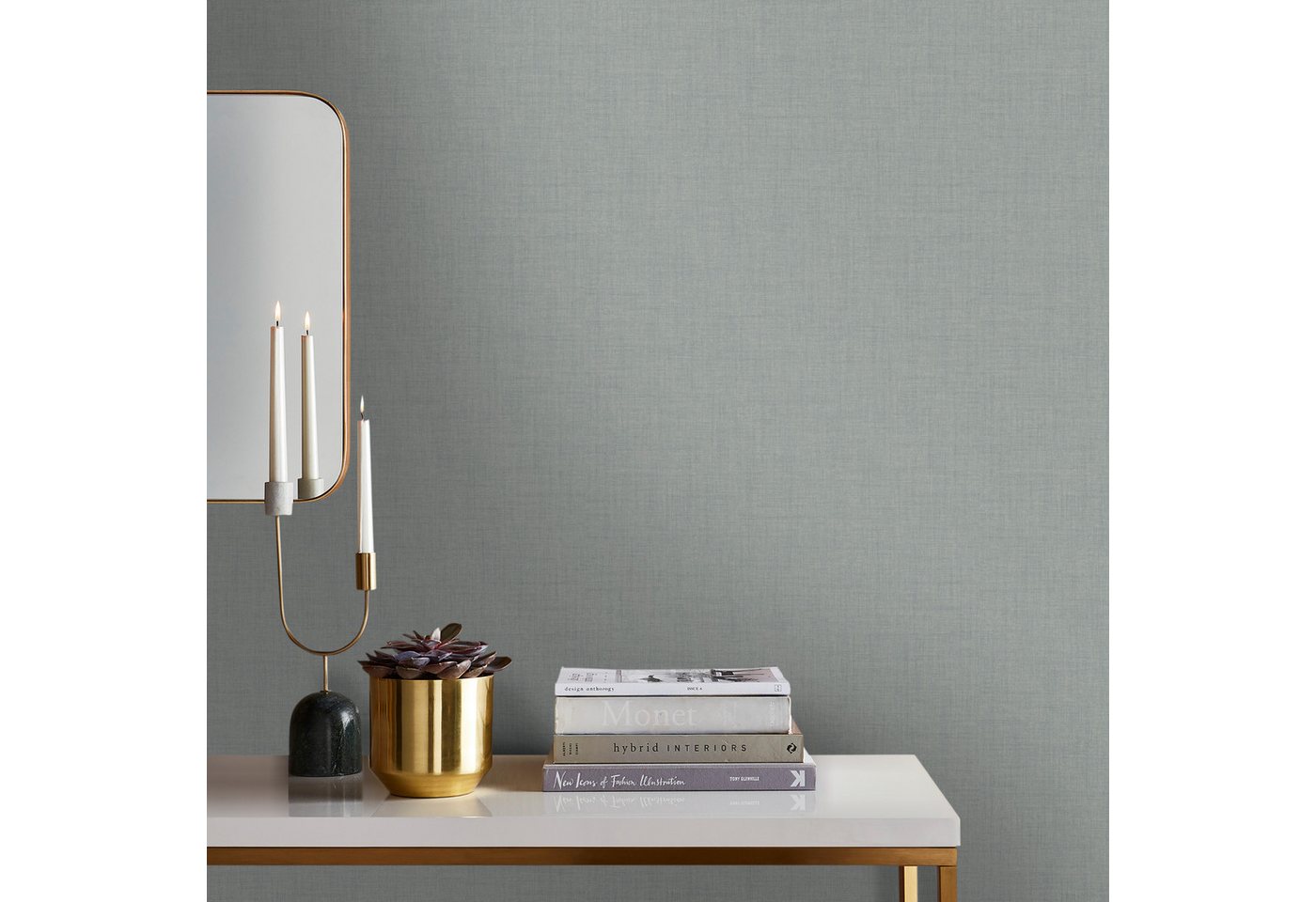 WOW Vliestapete Matt Textil, glatt, Ton-in-Ton, (1 St), 10mx52cm (ca. 5m2) von WOW