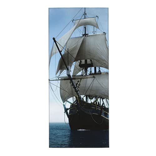 WOWBED Old Sailing Ship Bedrucktes saugfähiges, schnell trocknendes Handtuch, 30,5 x 69,8 cm, Badetuch, weich, bequem, hautfreundlich, geeignet für Badezimmer, Schwimmbad, Strand, Outdoor, Reisen von WOWBED