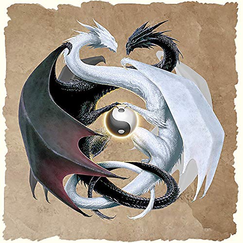 5D Diamond Painting Diamant Malerei Painting Bilder, Wowdecor Drachen Game of Thrones Yin und Yang Full Set Groß DIY Diamant Gemälde Malen Nach Zahlen von WOWDECOR