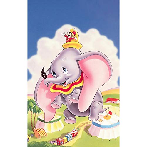 5D Diamond Painting Diamant Malerei Painting Bilder, Wowdecor Dumbo Elefant Zeichentrickfigur Full Set Groß DIY Diamant Gemälde Malen Nach Zahlen von WOWDECOR