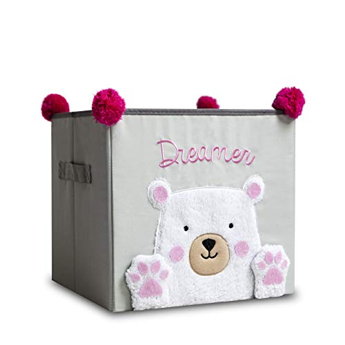 Faltbox Bär Dreamer / Aufbewahrungsbox für Kinder aus Stoff im Würfel für Regale und Schränke. Sortierbox/ Spielzeugkiste Toy Bin für Dokumente, Spielzeug uvm./ Kinderzimmer Boxen 30x30x30cm von WOWGADGET