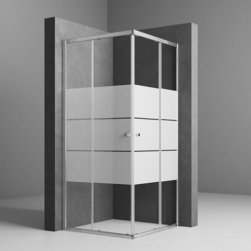 Duschkabine 75x90x185cm Eckeinstieg Duschkabine Schiebetür Gestreift Duschabtrennung Doppel Schiebetür 6mm Sicherheitsglas Duschkabine 75x90x185cm Eckeinstieg Duschkabine Schiebetür Gestreift Duschabtrennung Doppel Schiebetür 6mm Sicherheitsglas von WOWINNE