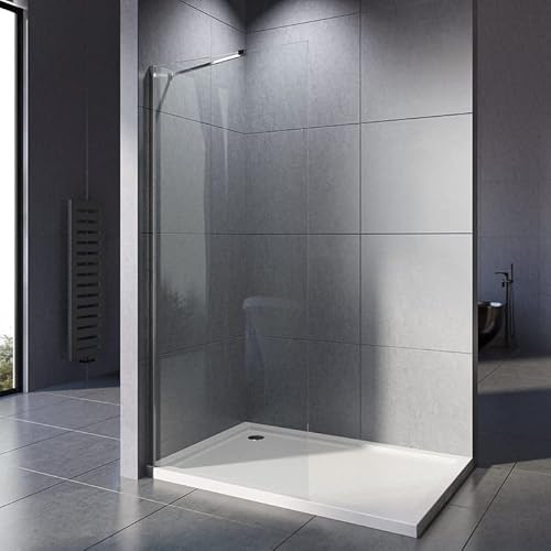 WOWINNE Duschwand Glas 90 x 185 cm Walk in Dusche Walk in Duschglas Duschtrennwand Glas Badewanne Duschwand 5 mm ESG Sicherheitsglas von WOWINNE