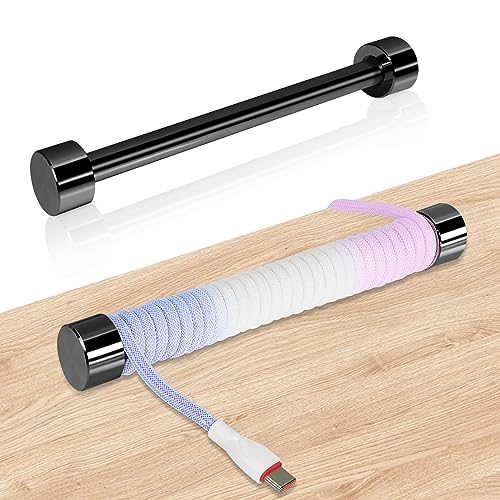 UCINNOVATE Custom Coiled Cable Winder, Rod Metal Bar Management with Multifunctional, Coiled Keyboard Cable Winder Use for DIY Decorate Custom Gaming Mechanical Keyboard USB Cable (Schwarz) von WOWLED