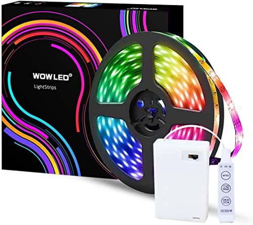 WOWLED 2 Meters 5v USB Powered Kontrolleur Wasserdichte LED-Streifen-Licht,Multi Color RGB-LED-TV-Hintergrundbeleuchtung für Flachbild -HDTV-LCD-Desktop-PC-Monitor, Außen von WOWLED