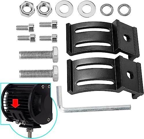 WOWLED Montagehalterungen für LED-Arbeitslichtleisten, 2er-Pack Universal-Einstellhalterung, verschiebbar für die meisten Arbeitsscheinwerfer, Bar-Pod-Leuchten, Offroad-Arbeitslichthalterung, LKW-Auto von WOWLED