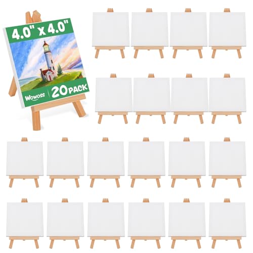 20 Stück Mini Staffelei mit Leinwand, Mini Staffelei aus Holz 15 x 8 cm, Mini Leinwand 10 x 10 cm, Klein Tischstaffelei, Faltbarer Dreieckiger Ständer Tischdeko 15 x 8 cm für Kindermalerei, DIY 20 Stück Mini Staffelei mit Leinwand, Mini Staffelei aus Holz 15 x 8 cm, Mini Leinwand 10 x 10 cm, Klein Tischstaffelei, Faltbarer Dreieckiger Ständer Tischdeko 15 x 8 cm für Kindermalerei, DIY von WOWOSS