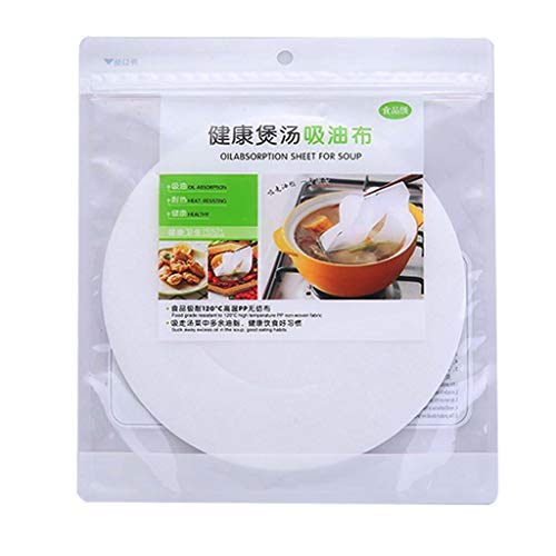 WOWOWO 30 Stück runde Suppe Öl absorbierendes Papier absorbieren Membran Pads Küchenlebensmittel von WOWOWO