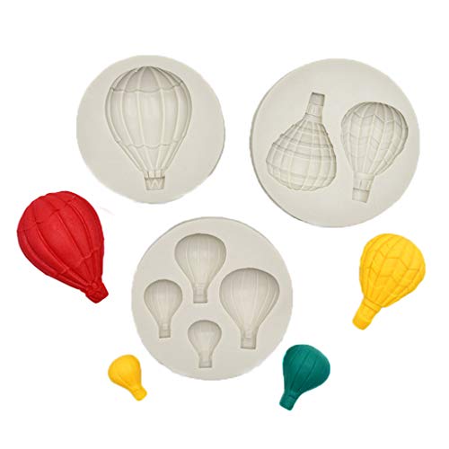 WOWOWO 3Pcs Heißluftballon Fondant Formen Silikon für Hochzeit Baby Shower Cake Decor von WOWOWO