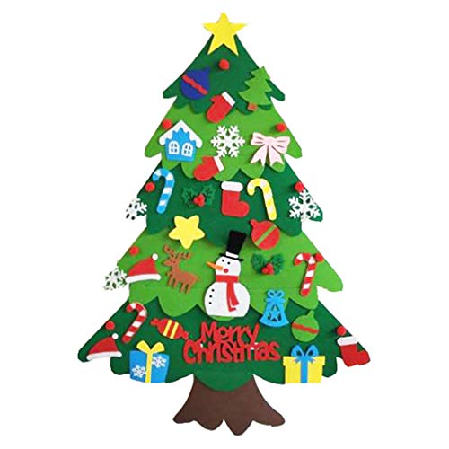 WOWOWO Kinder DIY Filz Weihnachtsbaum Dekoration Schneemann Ornamente Kinder Neujahrsgeschenk von WOWOWO