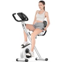 Faltbarer Heimtrainer – 8 magnetische Widerstandsstufen – Extra leise, mit LCD-Monitor und verstellbarem Komfortsattel – Max. Belastung 120 kg – Weiß Faltbarer Heimtrainer – 8 magnetische Widerstandsstufen – Extra leise, mit LCD-Monitor und verstellbarem Komfortsattel – Max. Belastung 120 kg – Weiß von WOWTTRELAX