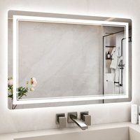 LED Badezimmerspiegel 80x60cm - Antibeschlag beleuchteter Spiegel - WOWTTRELAX - 3 Lichtfarben und einstellbare Helligkeit von WOWTTRELAX
