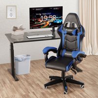 Wowttrelax - Blauer Gaming-Stuhl – 135° verstellbare Rückenlehne, Gamer-Stuhl – Bürostuhl mit Kopfstütze, Lordosenstütze – Tragkraft 120 kg Wowttrelax - Blauer Gaming-Stuhl – 135° verstellbare Rückenlehne, Gamer-Stuhl – Bürostuhl mit Kopfstütze, Lordosenstütze – Tragkraft 120 kg von WOWTTRELAX