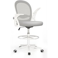 Wowttrelax - Bürostuhl mit hoher Sitzfläche – Bürostuhl – 103–123 h cm – 360° drehbar – Atmungsaktives Netzgewebe – Grau Wowttrelax - Bürostuhl mit hoher Sitzfläche – Bürostuhl – 103–123 h cm – 360° drehbar – Atmungsaktives Netzgewebe – Grau von WOWTTRELAX