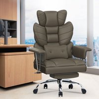Wowttrelax - Ergonomischer Bürostuhl mit Fußstütze und Lordosenstütze - Kunstleder - mit Lordosenstütze und hoher Rückenlehne - Bequemer Bürostuhl Wowttrelax - Ergonomischer Bürostuhl mit Fußstütze und Lordosenstütze - Kunstleder - mit Lordosenstütze und hoher Rückenlehne - Bequemer Bürostuhl von WOWTTRELAX