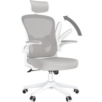 Wowttrelax - Ergonomischer Bürostuhl mit um 90° klappbaren Armlehnen, Lordosenstütze, verstellbaren Kopfstützen, bequemer Computerdrehstuhl mit hoher von WOWTTRELAX