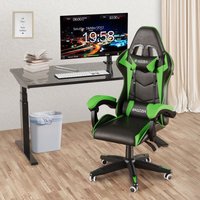 Wowttrelax - Grüner Gaming-Stuhl - 135° verstellbare Rückenlehne, Gamer-Stuhl - Bürostuhl mit Kopfstütze, Lordosenstütze - Tragkraft 120 kg von WOWTTRELAX