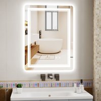 Wowttrelax - LED-Badezimmerspiegel 60x80 cm - Beleuchteter Spiegel mit LED-Beleuchtung und Touch-Steuerung - Antibeschlagfunktion - Dreifarbige Wowttrelax - LED-Badezimmerspiegel 60x80 cm - Beleuchteter Spiegel mit LED-Beleuchtung und Touch-Steuerung - Antibeschlagfunktion - Dreifarbige von WOWTTRELAX