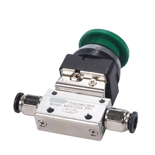MOV-03 1/8" PT-Gewinde-Pilzkappe Not-Aus-Taste selbstsicherndes 2-Positionen-3-Wege-pneumatisches mechanisches Ventil mit Anschluss(6mm-01) von WOXEVOLM