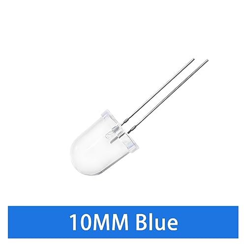 WOXEVOLM 10 Stück transparente LED-Diode 10 mm weiß rot gelb blau grün LED-Lichtdiode F10(Blue) von WOXEVOLM