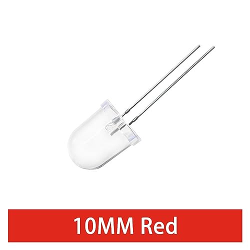 WOXEVOLM 10 Stück transparente LED-Diode 10 mm weiß rot gelb blau grün LED-Lichtdiode F10(Red) von WOXEVOLM