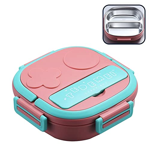 WOXIHUAN Brotdose Edelstahl Lunchbox mit Besteck Outdoor Tragbare Bento Box Erwachsene Brotdose Mir Fächern Jungen Mädchen Bentobox Bentodose Brotdosen für Schule Arbeit Picknick von WOXIHUAN