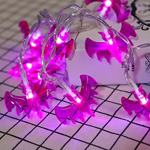 WOXIHUAN Halloween Lichterkette LED Batteriebetrieben Lichterketten Bunt Party Lichter Fledermaus Lampe Halloween Dekoration Indoor Outdoor Gruselige Halloween Deko für Terrasse Balkon Garten von WOXIHUAN