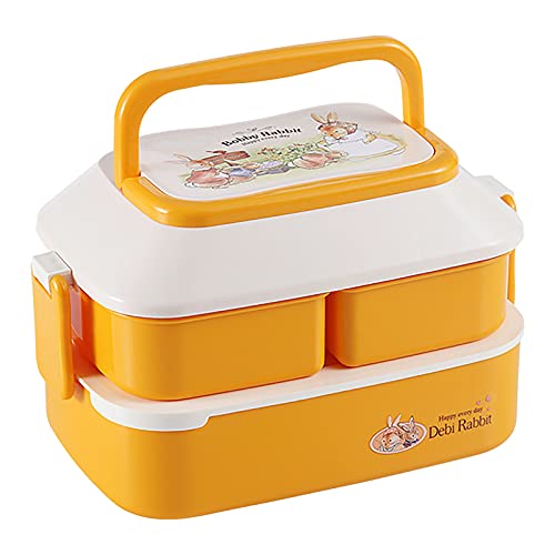 WOXIHUAN Lunchbox Kinder Bento Box mit Fächern Faltbare Brotdose Geeignet FüR Mikrowellen Brotdose Erwachsene Student Vesperdose Tragbare Bentodose Bentobox für Arbeit Picknick Reisen von WOXIHUAN