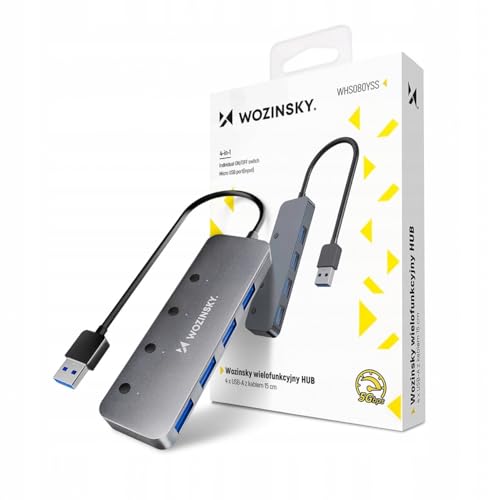 HUB USB-A TEILER ADAPTER 4xUSB-A 3.0 Alu mit 15cm Kabel von WOZINSKY