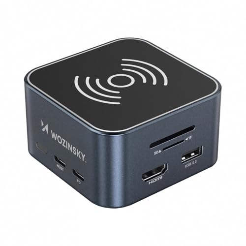 USB-C Hub 12 in 1 Wozinsky WHBC09Y8S multifunktional, mit kabelloser Ladefunktion Aluminium, mit 15 cm Kabel - Grau USB-C Hub 12 in 1 Wozinsky WHBC09Y8S multifunktional, mit kabelloser Ladefunktion Aluminium, mit 15 cm Kabel - Grau von WOZINSKY
