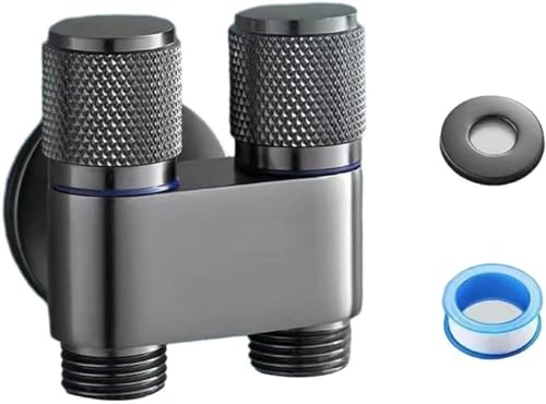 WOZLO Doppeltes Eckventil für WC, Doppelausgang, 1-in-2-Wasserhahn, Doppel-Waschmaschinen-Wasserhahn, 3-Wege-Umstellventil, Edelstahl, geeignet für Küche, Badezimmer, Garten, Hotel usw WOZLO Doppeltes Eckventil für WC, Doppelausgang, 1-in-2-Wasserhahn, Doppel-Waschmaschinen-Wasserhahn, 3-Wege-Umstellventil, Edelstahl, geeignet für Küche, Badezimmer, Garten, Hotel usw von WOZLO