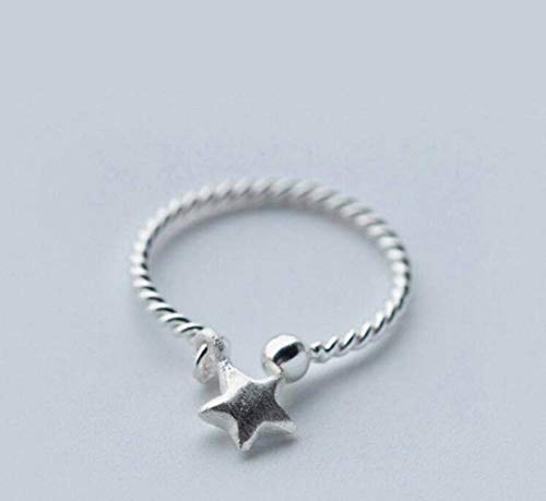 WOZUIMEI S925 Silberring Mode Twist Star Ring Offener Verstellbarer Ring GelenkringZeichnung von WOZUIMEI