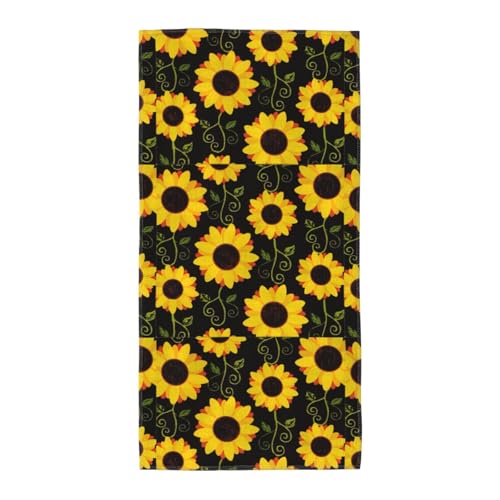 Badetuch mit Sonnenblumen-Druck, atmungsaktiv, schnelltrocknend, Strand, Camping, Pool, Fitnessstudio, Reisen, Urlaub, vielseitig einsetzbar von WOmeng