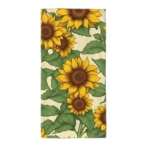 Badetuch mit Sonnenblumen-Druck, atmungsaktiv, schnelltrocknend, Strand, Camping, Pool, Fitnessstudio, Reisen, Urlaub, vielseitig einsetzbar von WOmeng