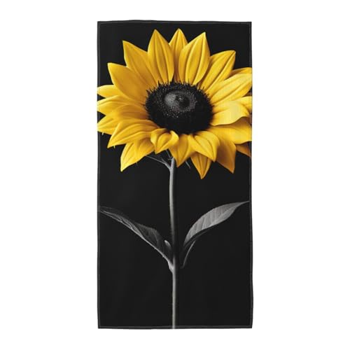 Badetuch mit Sonnenblumen-Motiv, atmungsaktiv, schnelltrocknend, für Strand, Camping, Pool, Fitnessstudio, Reisen, Urlaub, vielseitig einsetzbar von WOmeng